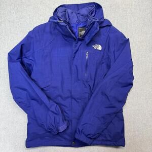 North Face Women's Hooded Snow Jacket 2 in 1 SZ Medium Blue Purple Double Lined